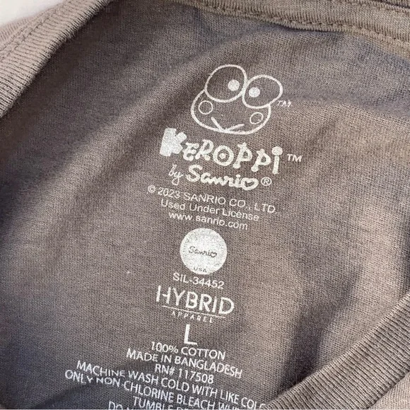 Sanrio Keroppi Gray Short Sleeve Tee Shirt Medium - Large - Picture 8 of 10
